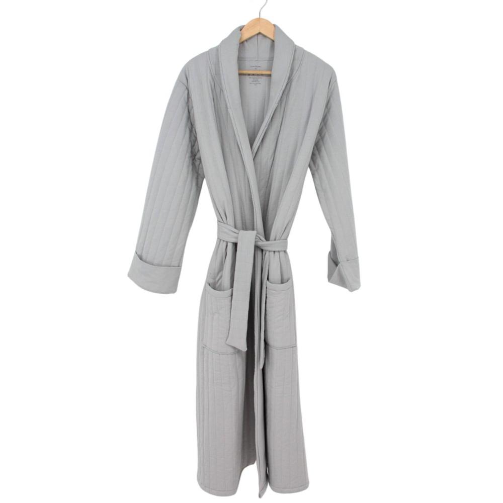 NEW SWEET BAMBOO women's luxaboo french terry housecoat in glacial grey